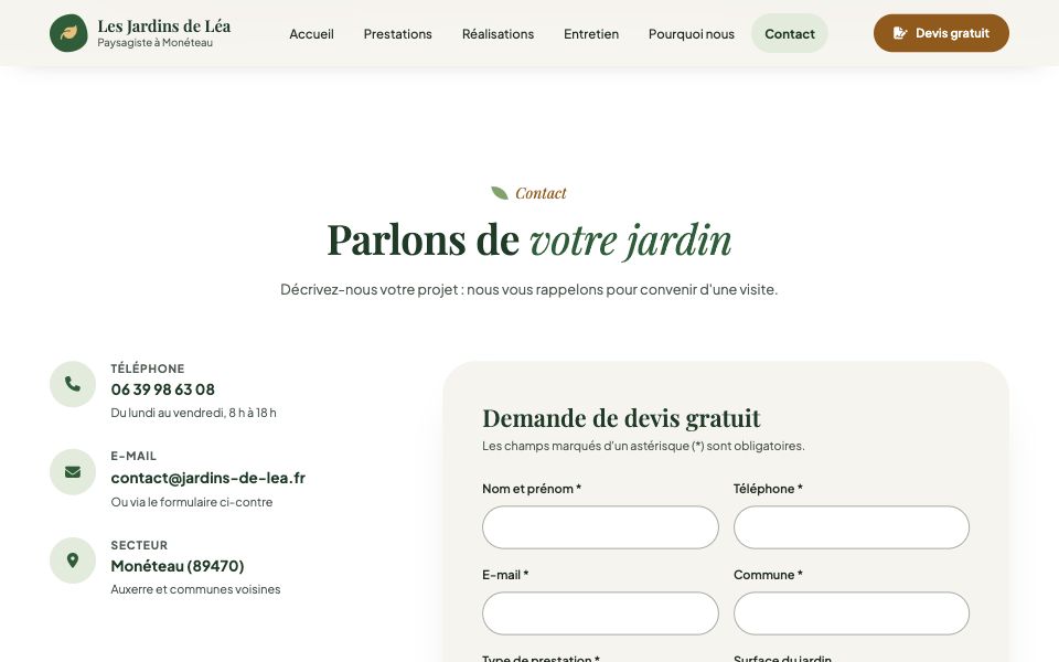 Demande de devis