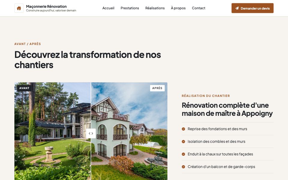 Comparateur avant / après à curseur